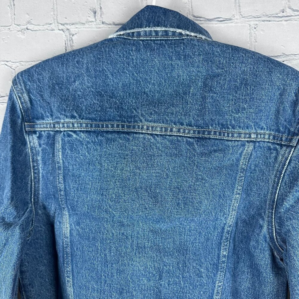 Hudson Jeans Women's Wide Cuffed Cropped Denim Jacket, Size Medium, Lt. Blue - Picture 10 of 15